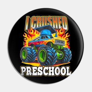 Graduation Preschool Monster Truck Boys I Crushed Pre-K Grad Pin