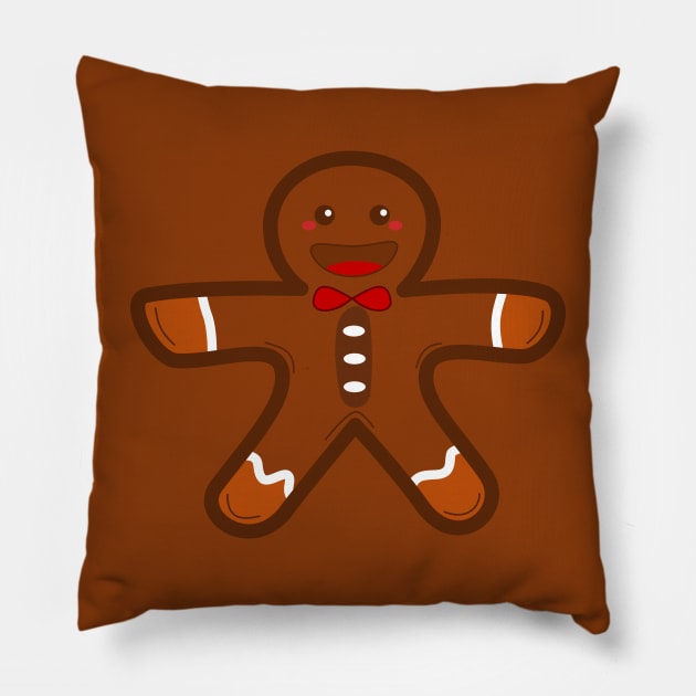 Cute Gingerbread Cookie Pillow by Hygra Creative