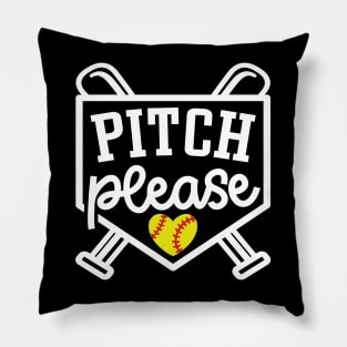 Pitch Please Softball Player Mom Cute Funny Pillow