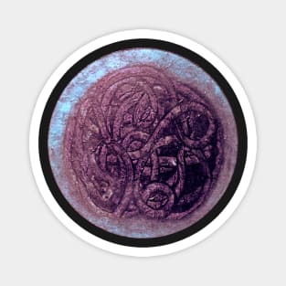 Deep Purple Light Blue Serpent Symbol Magnet