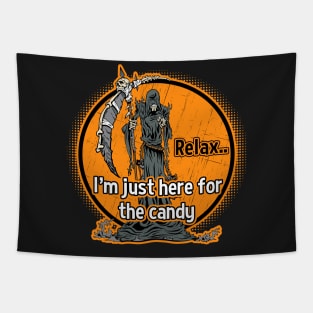 Grim Reaper Relax I'm Just Here For The Candy Tapestry