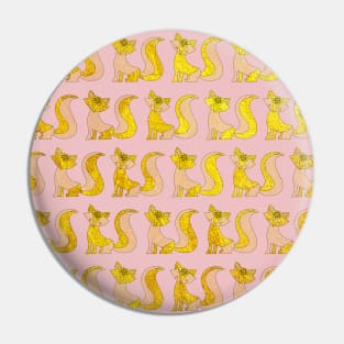 Golden fox ecopop pattern Pin