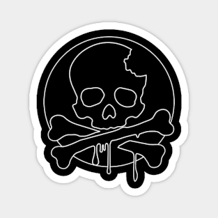 Urban Style Skull and Crossbones Black and White Magnet