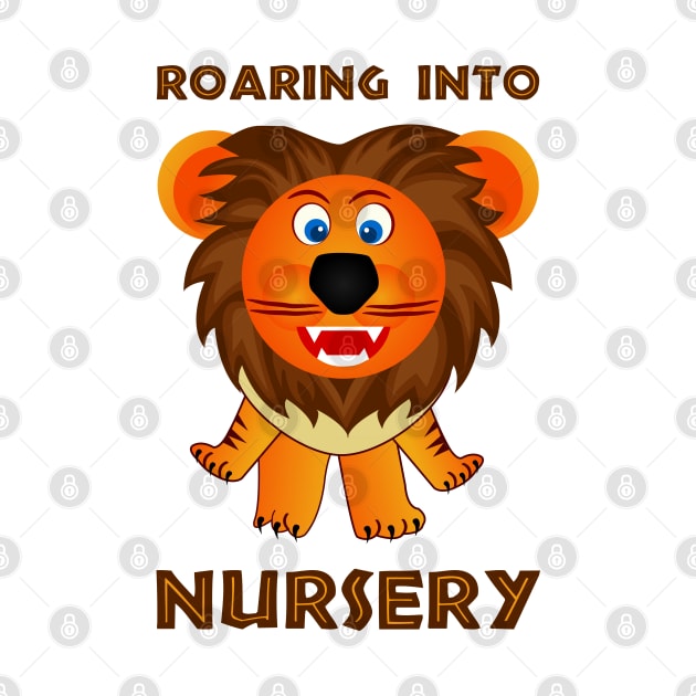 Roaring Into Nursery (Cartoon Lion) by TimespunThreads
