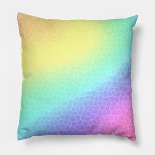 Curvy Pastel Rainbow "Glass Tiles" Design Pillow