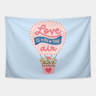 Love is in the Air Hot Air Balloon Tapestry