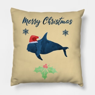 Christmas Killer Whale Orca Art Pillow