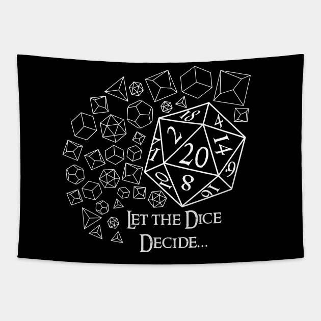 Let the Dice Decide - White on Dark Tapestry by Pixels Pantry