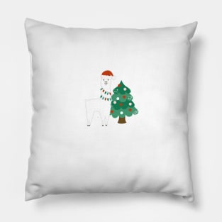 Festive Holiday Llama Pillow