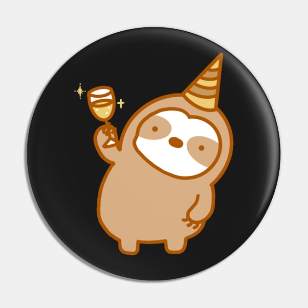 Cute Party Celebration Sloth Pin by theslothinme