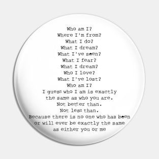 Who I am? Pin