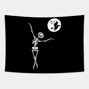 Halloween Skull For Women Dancing Skeleton T-Shirt Tapestry