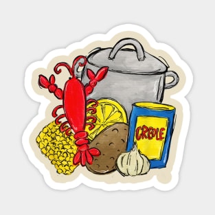 Cajun Cooking Ingredients - Lobster & Creole Magnet