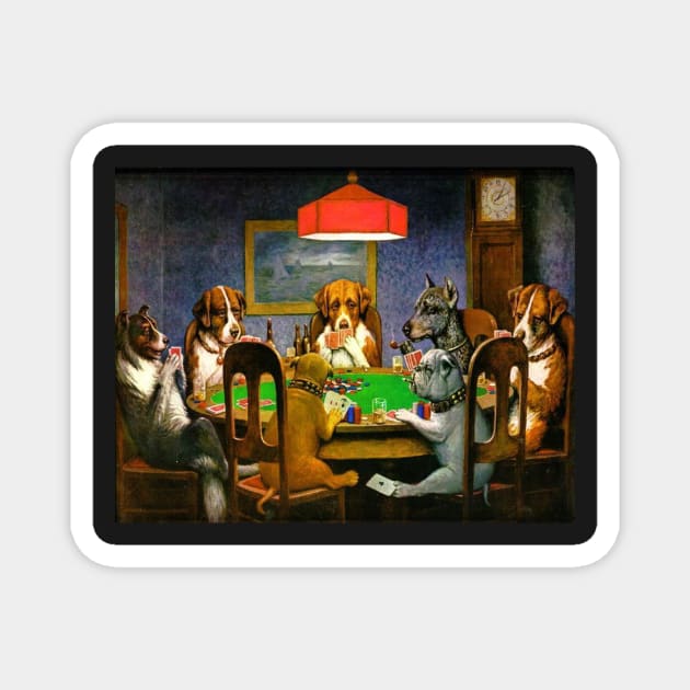 A Friend in Need (dogs playing poker) Magnet by ellanely