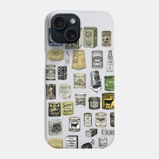 Vintage Victorian food cans collage Phone Case