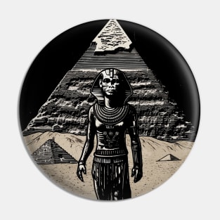 Esoteric Ancient Egyptian Pharaoh Desert Pyramid Illustration Pin