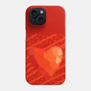 Red Heart on Red Phone Case