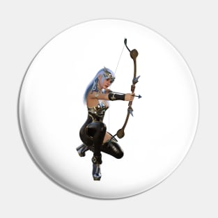 Archer Woman with Bow and Arrow Pin