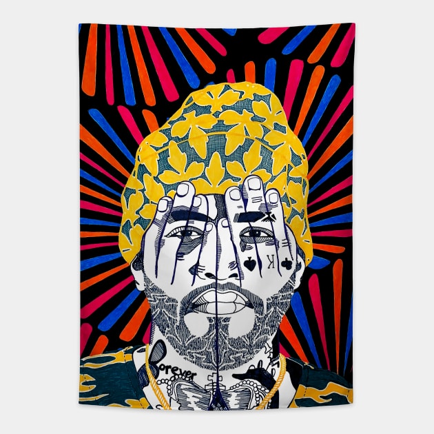 Joyner Lucas Tapestry by mijumiART