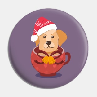 Cute Beagles Puppy In A Cup | Merry Christmas Pin