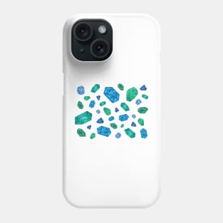 Blue gemstones pattern Phone Case