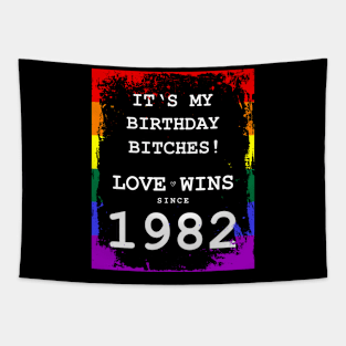 1982 Birthday Gay LGBT Coming Out Tapestry