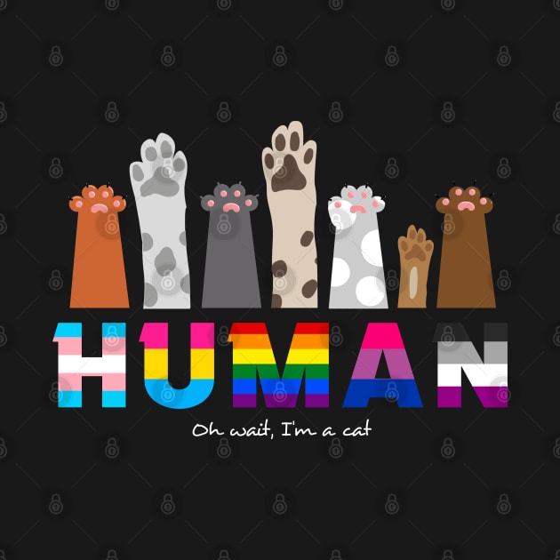 Human Rights, with Cat Paws by InfiniTee Design