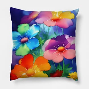 Rainbow Florals Pillow