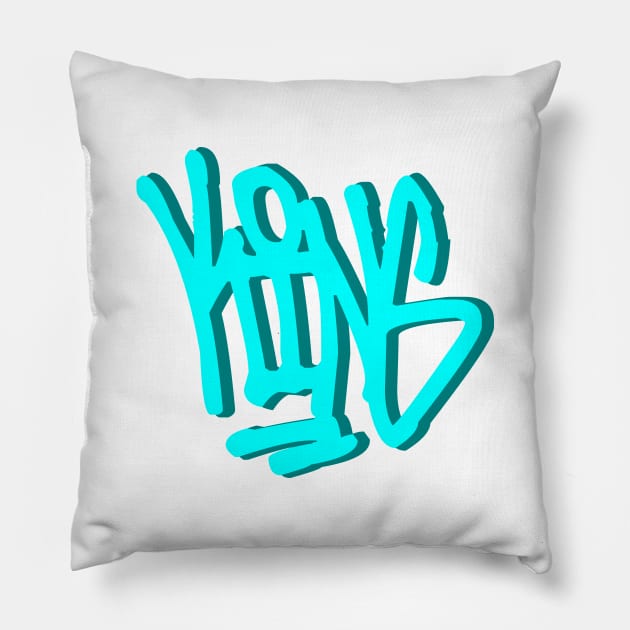 king graffiti tag Pillow by FelippaFelder