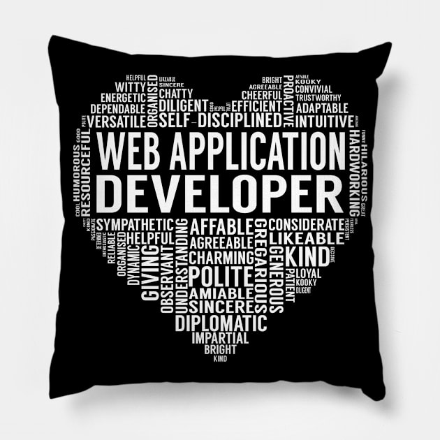 Web Application Developer Heart Pillow by LotusTee