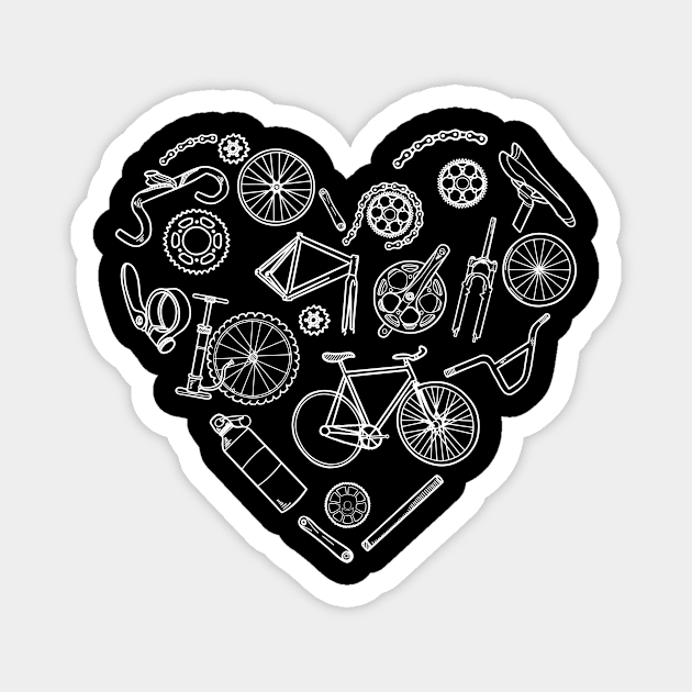 Bicycle Heart Bicycling Magnet by Tobias Store