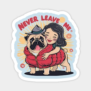 Pug dog lovers. Mother day celebration Magnet