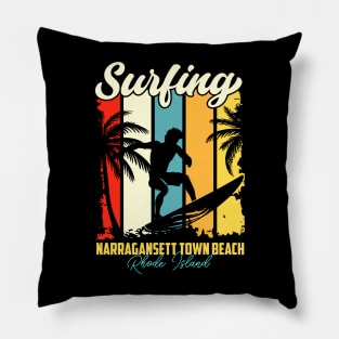 Surfing | Narragansett Town Beach, Rhode Island Pillow