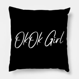 Okok girl White Design Pillow