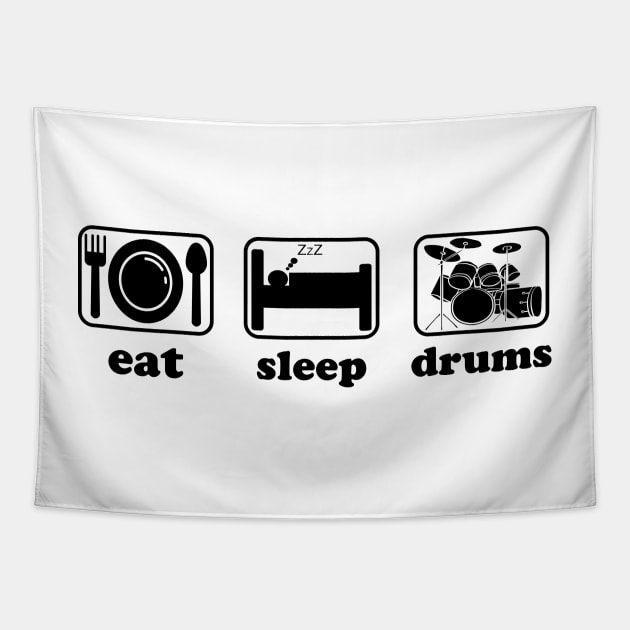 Eat Sleep Drums Funny drummer Tapestry by DragonTees