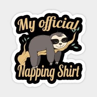 Sloth Napping Shirt Sleeping Gift Magnet