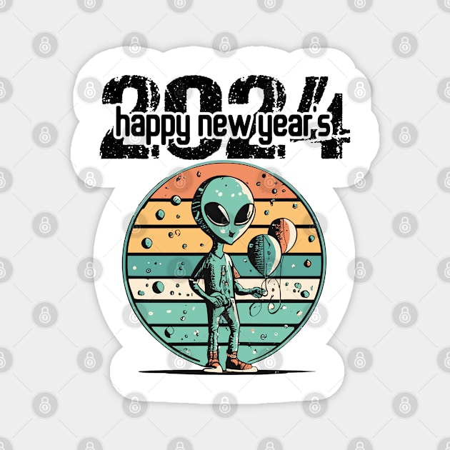 2024 Celebration - Alien New Years Eve NYE Magnet by Outrageous Flavors