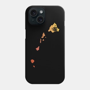 US state pride: Stamp map of Hawaii (HI letters cut out) Phone Case