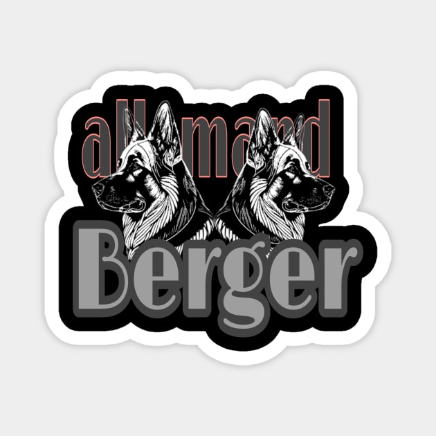 Berger race, Berger retro, Berger allemand, Magnet by Tzemo 