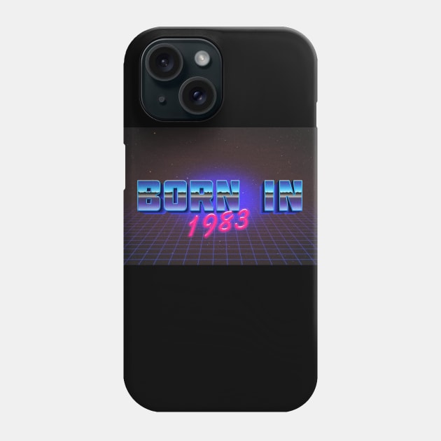 Born In 1983   -  Retro Outrun Birthday Design Phone Case by DankFutura