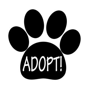 Adopt with Paw Print T-Shirt