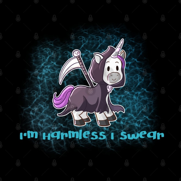 Grim Reaper Unicorn "I'm Harmless, I Swear" by Wanderer Bat