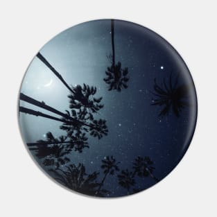 Palm Trees, Night Sky Pin