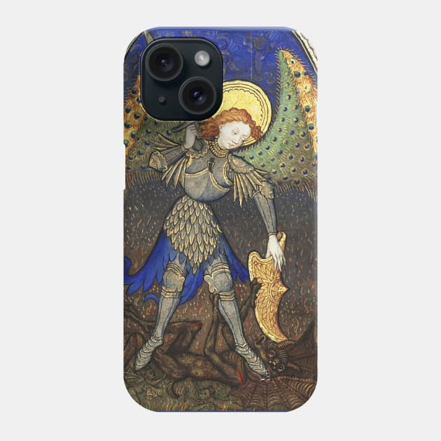 ST. MICHAEL ARCHANGEL COMBATTING DEVIL AND RED DRAGONS Medieval Miniature Phone Case by BulganLumini