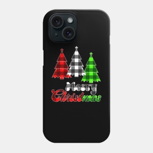 Christmas Tree Women Red Buffalo Plaid Green Buffalo Plaid White Buffalo Plaid Xmas Phone Case