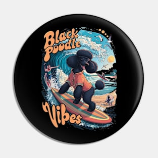 Wave Rider: A Black Poodles Surfing Adventure Pin