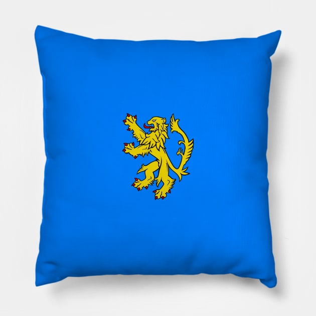 Lion Rampant On A Field Of Azure Pillow by StadiumSquad