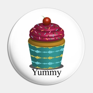 Cherry Frosting Cupcake Pin