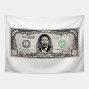 Andrew Yang 2020 thousand dollar bill Tapestry