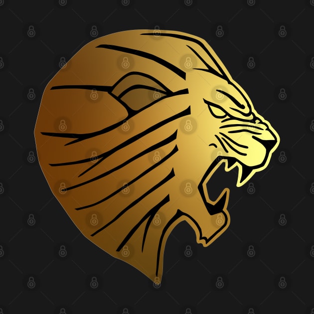 Gold Lion Head by shaldesign